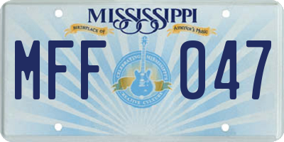 MS license plate MFF047