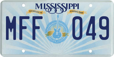 MS license plate MFF049