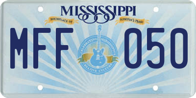 MS license plate MFF050