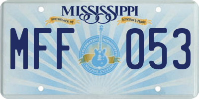 MS license plate MFF053