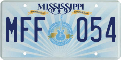 MS license plate MFF054