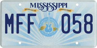 MS license plate MFF058