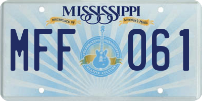 MS license plate MFF061