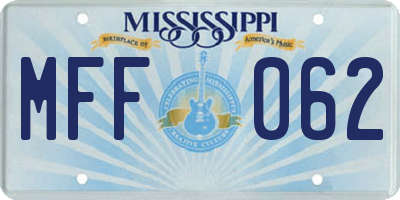 MS license plate MFF062