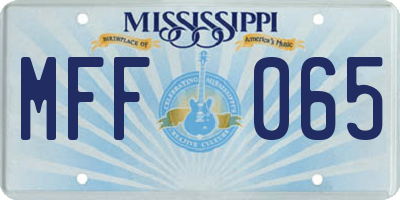 MS license plate MFF065