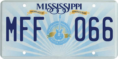 MS license plate MFF066