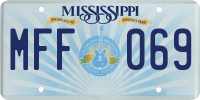 MS license plate MFF069