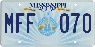 MS license plate MFF070