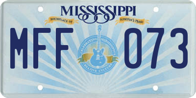 MS license plate MFF073