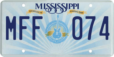 MS license plate MFF074