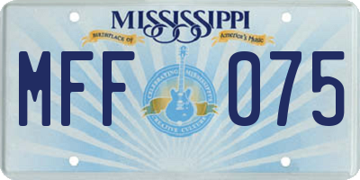 MS license plate MFF075