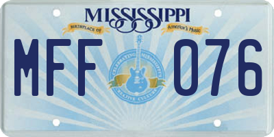 MS license plate MFF076