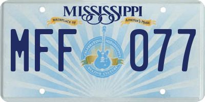 MS license plate MFF077