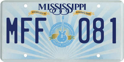MS license plate MFF081