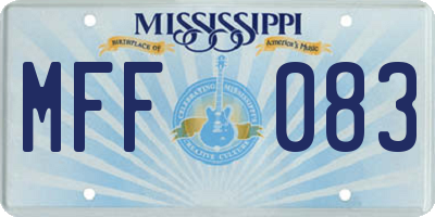 MS license plate MFF083