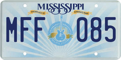 MS license plate MFF085