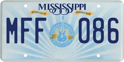 MS license plate MFF086