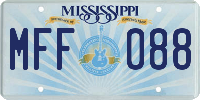 MS license plate MFF088