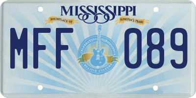 MS license plate MFF089
