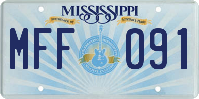 MS license plate MFF091