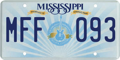 MS license plate MFF093