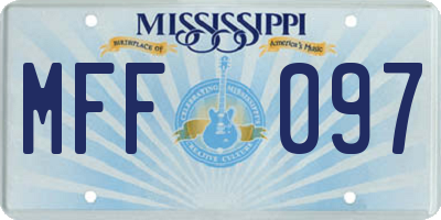 MS license plate MFF097