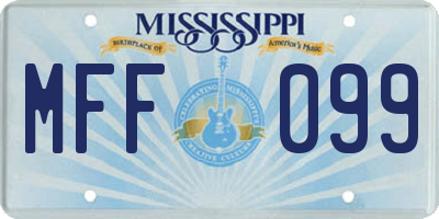MS license plate MFF099