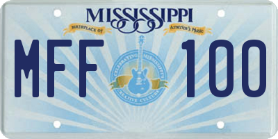 MS license plate MFF100