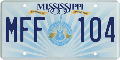 MS license plate MFF104