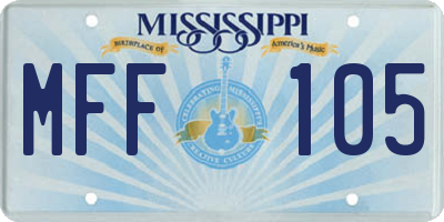 MS license plate MFF105