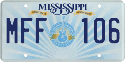 MS license plate MFF106