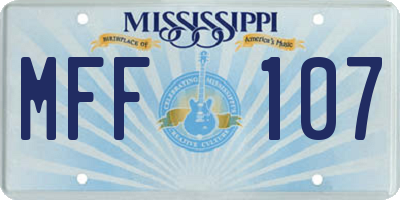 MS license plate MFF107