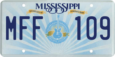 MS license plate MFF109
