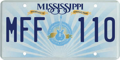 MS license plate MFF110