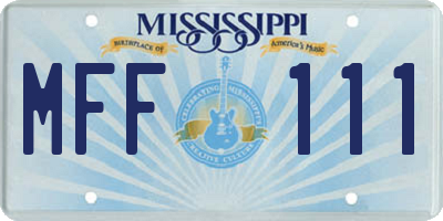 MS license plate MFF111