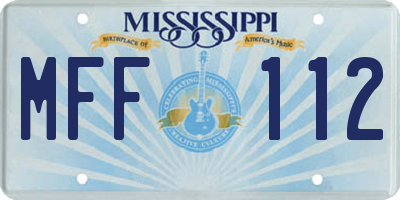 MS license plate MFF112