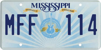 MS license plate MFF114