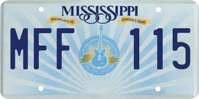MS license plate MFF115