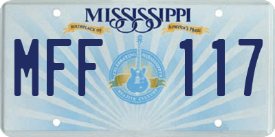 MS license plate MFF117