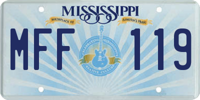 MS license plate MFF119
