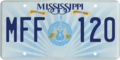 MS license plate MFF120