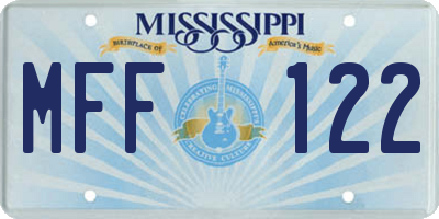 MS license plate MFF122