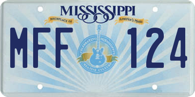 MS license plate MFF124