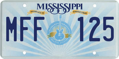 MS license plate MFF125