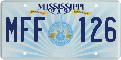 MS license plate MFF126