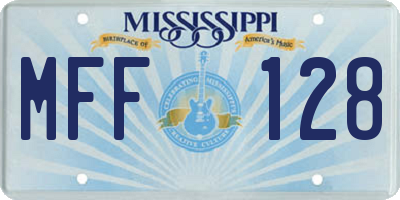 MS license plate MFF128