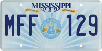 MS license plate MFF129