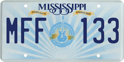 MS license plate MFF133