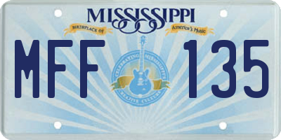 MS license plate MFF135
