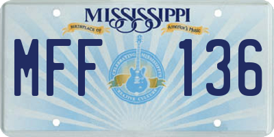 MS license plate MFF136